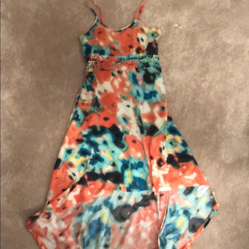 High/low multicolored dress